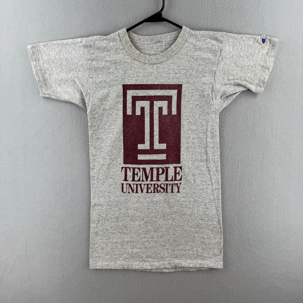 Vintage Temple University Shirt Mens XS Champion 80s TriBlend Tee Made in USA